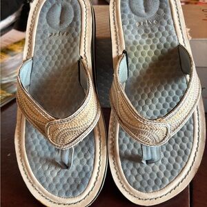 Privo by Clarks Women’s Athletic Thong Sandals – Light Blue/Silver – Size 9